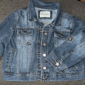 Ashley Vintage Charm Denim Jacket Womens Medium Blue Cotton Button Front Cropped